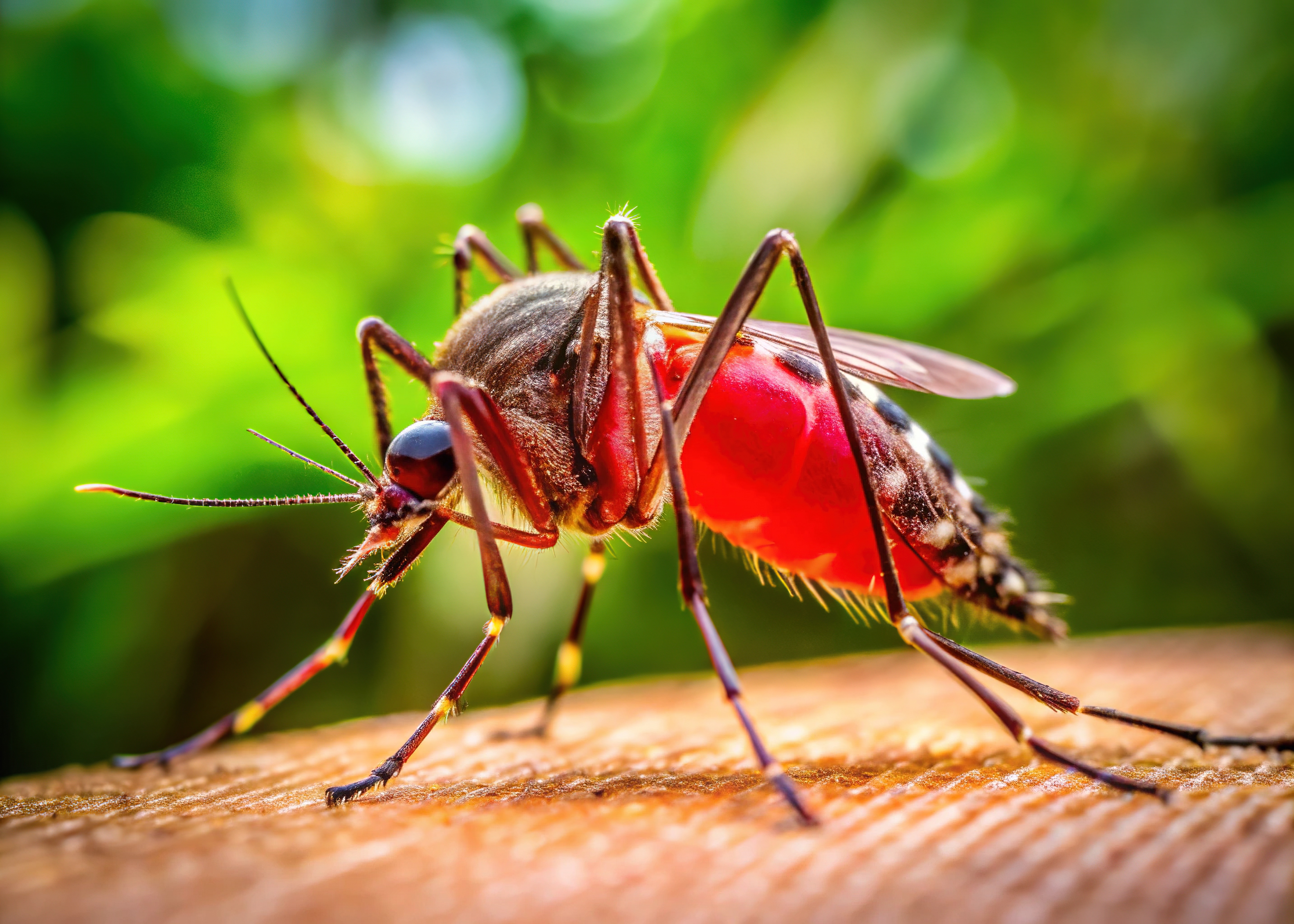 No See Um Sitting on top of hand with blurred trees in background